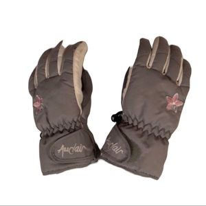 𝅺AUCLAIR Thinsulate Winter Gloves Gray Pink White Velcro
